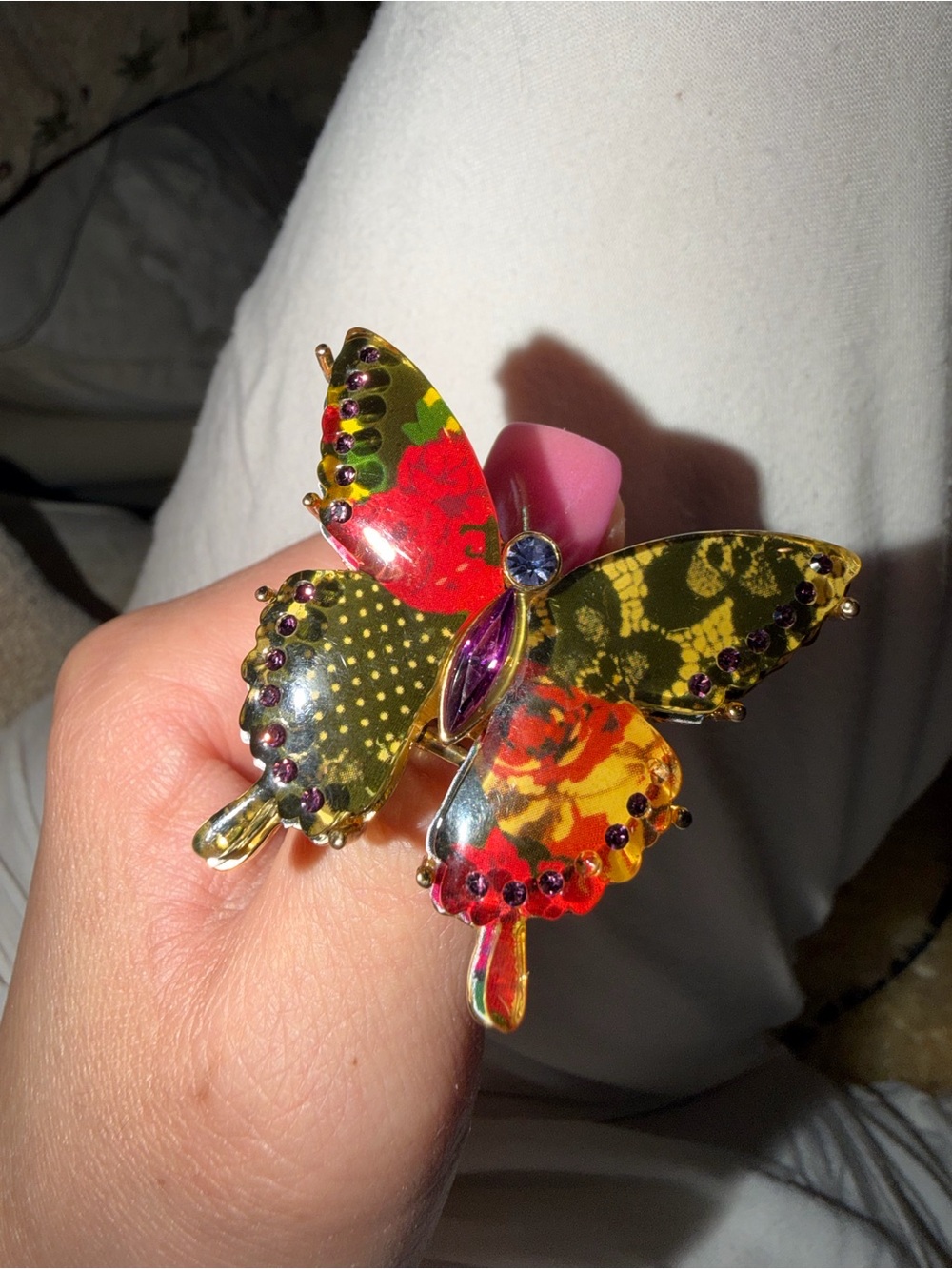 Betsey Johnson vintage rare Butterfly Cocktail Ring🔥 👑